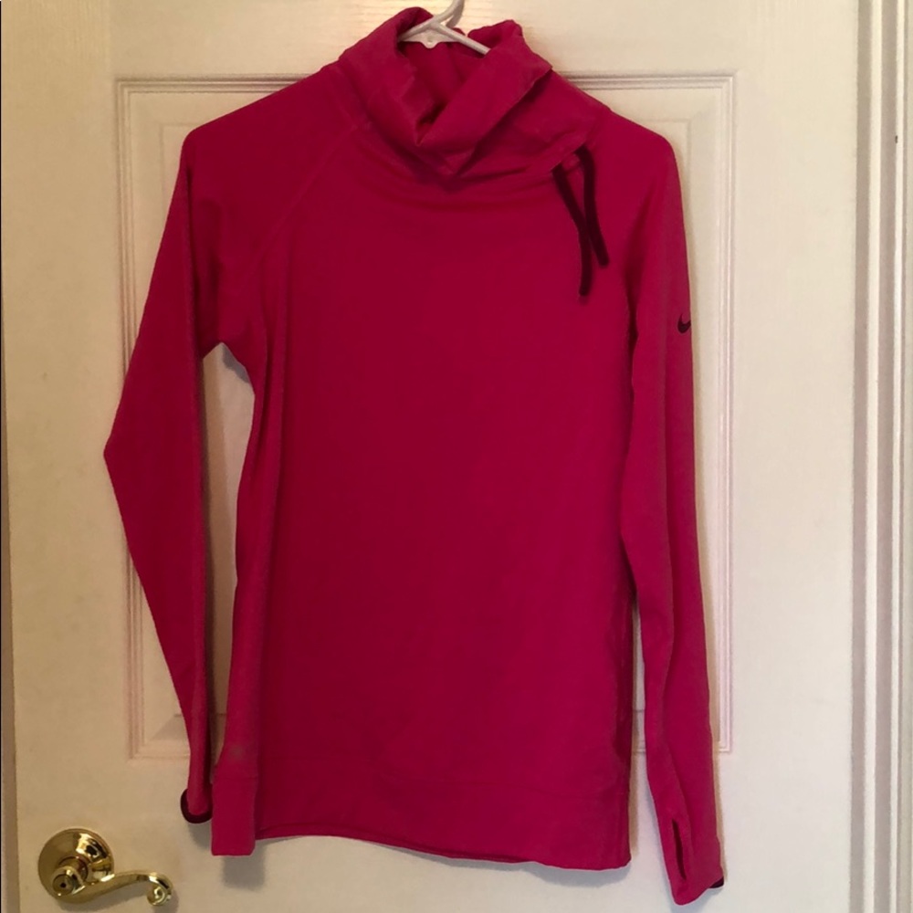 Hot pink Nike turtle-neck hoodie, size medium